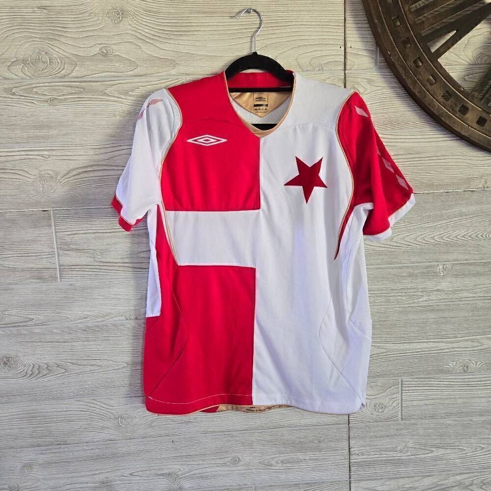 Slavia Praha Umbro Jersey Soccer Football 2008 2009 Home Shirt Mens SZ S